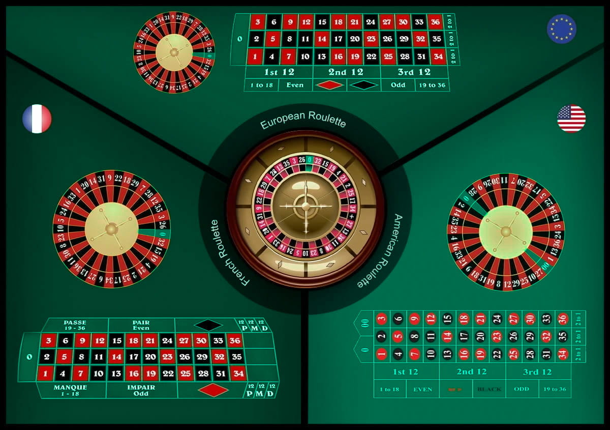Comparison-American, dollarpeia and French roulette: wheel and table differences