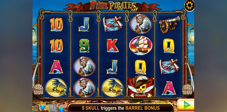 Five Pirates slot image from Lightning Box