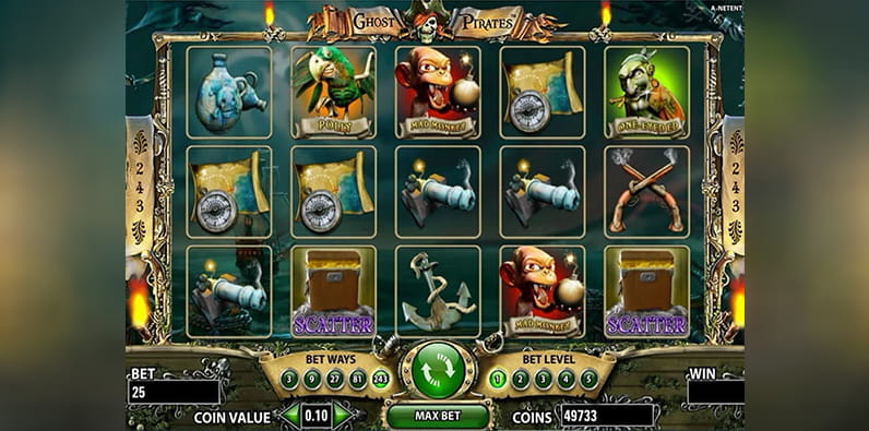 Image from NetEnt's Ghost Pirates slot