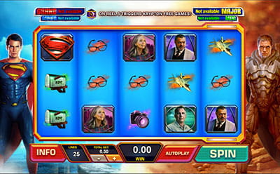 Man of Steel Slot at Casino Placard