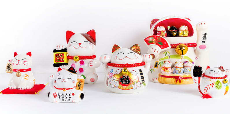 The Maneki Neko Cat, Japanese symbol of luck