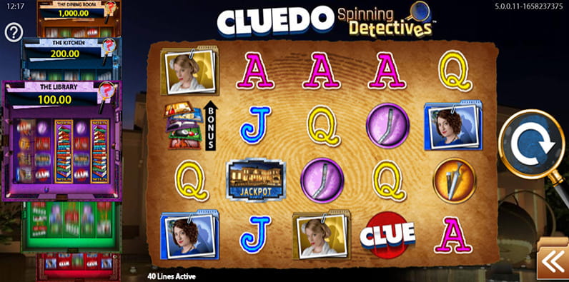 Online Slot Cluedo Spinning Detectives from publisher SG Interactive